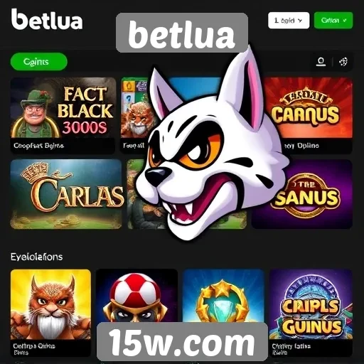 Opções de jogos disponíveis na plataforma betlua